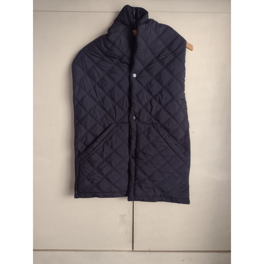 Puffer Hug Lightweight Wrap Scarf Black Quilted Deep Hand Pockets Game Day Warm